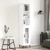 Image de Buffet Haut Blanc Brillant 34,5x34x180 Cm Bois D'ingénierie Vidaxl