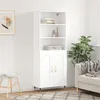 Image de Buffet Haut Blanc 69,5x34x180 Cm Bois D'ingénierie Vidaxl