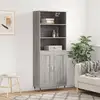 Image de Buffet Haut Sonoma Gris 69,5x34x180 Cm Bois D'ingénierie Vidaxl