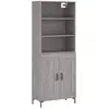 Image de Buffet Haut Sonoma Gris 69,5x34x180 Cm Bois D'ingénierie Vidaxl