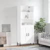 Image de Buffet Haut Blanc 69,5x34x180 Cm Bois D'ingénierie Vidaxl