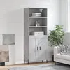 Image de Buffet Haut Gris Béton 69,5x34x180 Cm Bois D'ingénierie Vidaxl