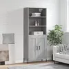 Image de Buffet Haut Sonoma Gris 69,5x34x180 Cm Bois D'ingénierie Vidaxl