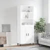 Image de Buffet Haut Blanc 69,5x34x180 Cm Bois D'ingénierie Vidaxl