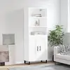 Image de Buffet Haut Blanc 69,5x34x180 Cm Bois D'ingénierie Vidaxl