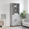 Image de Buffet Haut Gris Béton 69,5x34x180 Cm Bois D'ingénierie Vidaxl