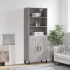 Image de Buffet Haut Sonoma Gris 69,5x34x180 Cm Bois D'ingénierie Vidaxl