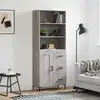 Image de Buffet Haut Sonoma Gris 69,5x34x180 Cm Bois D'ingénierie Vidaxl