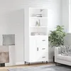 Image de Buffet Haut Blanc 69,5x34x180 Cm Bois D'ingénierie Vidaxl