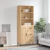 Image de Buffet Haut Chêne Sonoma 69,5x34x180 Cm Bois D'ingénierie Vidaxl