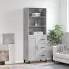 Image de Buffet Haut Gris Béton 69,5x34x180 Cm Bois D'ingénierie Vidaxl