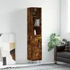 Image de Buffet Haut Chêne Fumé 34,5x34x180 Cm Bois D'ingénierie Vidaxl