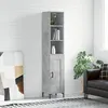 Image de Buffet Haut Gris Béton 34,5x34x180 Cm Bois D'ingénierie Vidaxl