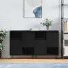 Image de Buffets 2 Pcs Noir Bois D'ingénierie Vidaxl