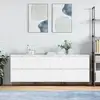 Image de Buffets 3 Pcs Blanc Bois D'ingénierie Vidaxl
