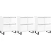 Image de Buffets 3 Pcs Blanc Brillant Bois D'ingénierie Vidaxl