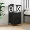 Image de Table De Chevet Noir 34x35,5x70 Cm Bois D’ingénierie Vidaxl