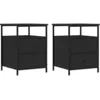 Image de Tables De Chevet 2 Pcs Noir 44x45x60 Cm Bois D’ingénierie Vidaxl