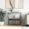 Image de Bibliothèque Sonoma Gris 80x30x78,5 Cm Bois D'ingénierie Et Fer Vidaxl