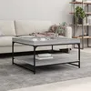 Image de Table Basse Sonoma Gris 80x80x45 Cm Bois D'ingénierie Et Fer Vidaxl