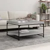 Image de vidaXL Table basse sonoma gris 80x80x45 cm bois dingénierie et fer 832816