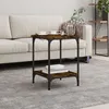 Image de Table Basse Chêne Fumé 40x40x55 Cm Bois D'ingénierie Vidaxl