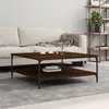 Image de vidaXL Table basse chêne marron 100x100x40 cm bois dingénierie 832847
