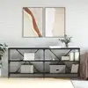 Image de Table Console Noir 180x30x75 Cm Bois D'ingénierie Et Fer Vidaxl
