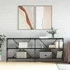 Image de vidaXL Table console noir 180x30x75 cm bois dingénierie et fer 832853