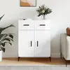 Image de Buffet Blanc Brillant 69,5x34x90 Cm Bois D'ingénierie Vidaxl