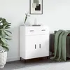 Image de Buffet Blanc Brillant 69,5x34x90 Cm Bois D'ingénierie Vidaxl