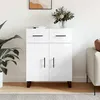 Image de Buffet Blanc Brillant 69,5x34x90 Cm Bois D'ingénierie Vidaxl