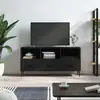Image de Meuble Tv Noir 102x36x50 Cm Bois D'ingénierie Vidaxl