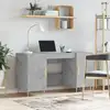 Image de Bureau Gris Béton 140x50x75 Cm Bois D'ingénierie Vidaxl