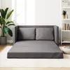 Image de vidaXL Canapé-lit 2 en 1 gris 112x174x55 cm similicuir 353975