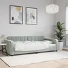 Image de Lit De Repos Sans Matelas Gris Clair 90x200 Cm Velours Vidaxl