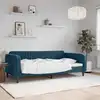 Image de Lit De Repos Sans Matelas Bleu 100x200 Cm Velours Vidaxl