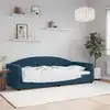Image de Lit De Repos Sans Matelas Bleu 90x200 Cm Velours Vidaxl