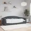 Image de Lit De Repos Gris Foncé 90x190 Cm Velours Vidaxl