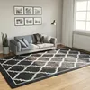 Image de vidaXL Tapis lavable noir et blanc 190x300 cm 136607