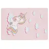 Image de Vidaxl tapis enfants rose 160x230 cm licorne lavable