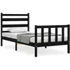 Image de Cadre De Lit Sans Matelas Noir Bois De Pin Massif Vidaxl