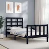 Image de Cadre De Lit Sans Matelas Noir Bois De Pin Massif Vidaxl