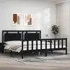 Image de Cadre De Lit Sans Matelas Noir 200x200 Cm Bois Massif De Pin Vidaxl