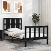Image de Cadre De Lit Sans Matelas Noir Bois De Pin Massif Vidaxl