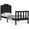 Image de Cadre De Lit Sans Matelas Noir Bois De Pin Massif Vidaxl