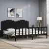 Image de Cadre De Lit Sans Matelas Noir 200x200 Cm Bois Massif De Pin Vidaxl