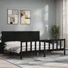Image de Cadre De Lit Sans Matelas Noir 200x200 Cm Bois Massif De Pin Vidaxl