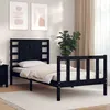 Image de Cadre De Lit Sans Matelas Noir Bois De Pin Massif Vidaxl
