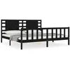 Image de Cadre De Lit Sans Matelas Noir 200x200 Cm Bois Massif De Pin Vidaxl